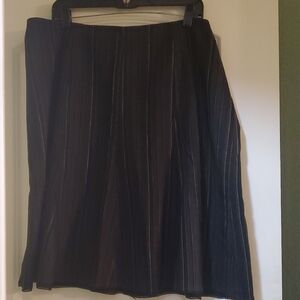 Valia Black Pinstripe A-Line Skirt